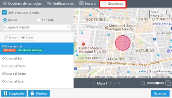 Cambio de estado de trabajo