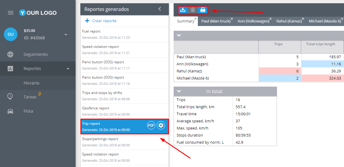 Operaciones con reportes Operaciones con reportes