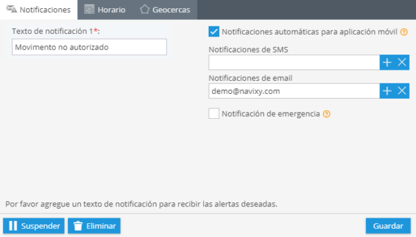 Movimiento no autorizado